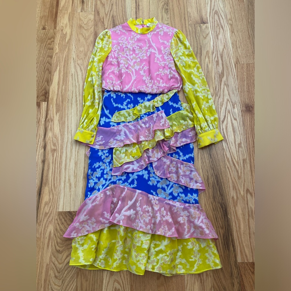 Saloni silk midi dress